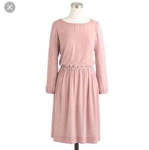 J Crew Pink Silk Velvet Blouson Dress size 4